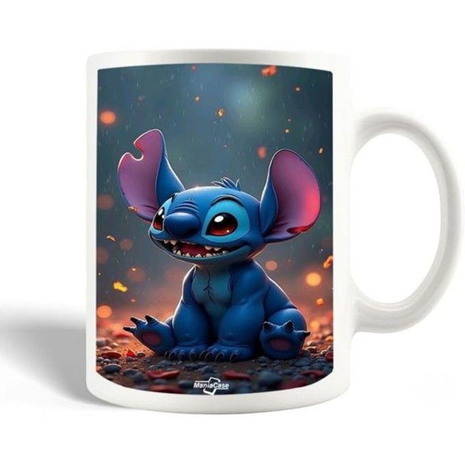 Mug en Céramique Stitch mignon 3D art zwart