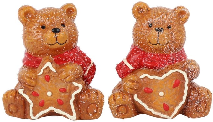 Countryfield knuffel beer kerst bruin pluche decoratie 7x6x7,5cm.