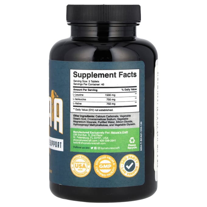 Nature's Craft, BCAA, 120 tabletten