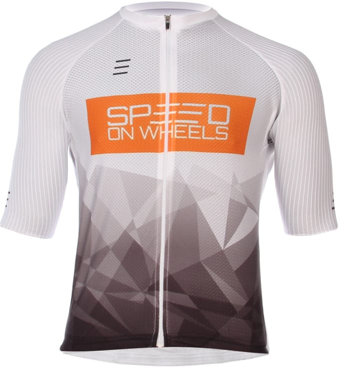 Speed on Wheels - wielershirt Elite, wit/oranje -