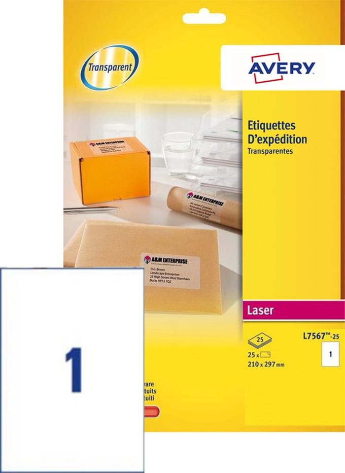 Avery Clear Address Label - Laser - L7565