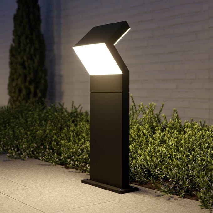 Arcchio LED sokkellamp Havin, antraciet, metaal, 60cm