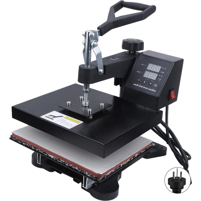 Hogedruk Dubbel Display Digitale Handmatige T-shirt Hittepersmachine AU Plug gray