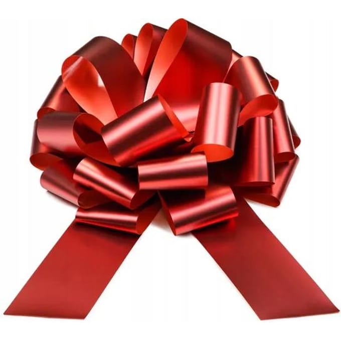 PartyDeco - Cadeaustrik Rood - 30 cm