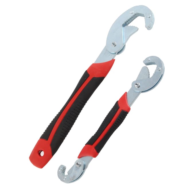 2 stuks Zelfinstellende Sleutelset Multifunctioneel 9?32mm Universele Snelgrijp Pijpsleutel gray
