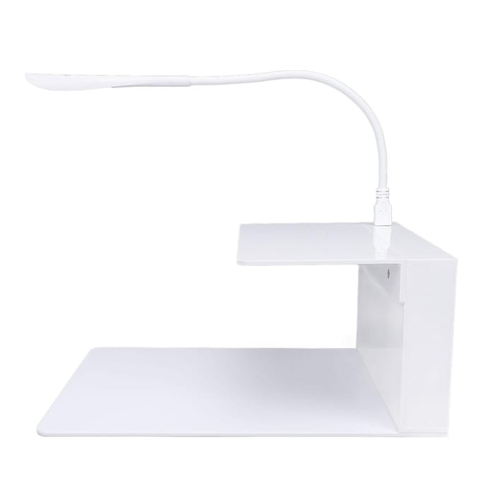 Support Étagère Oreiller Extension de Cils avec Lumière LED 3 Niveaux de Luminosité Outil de Greffe Acrylique Lash white