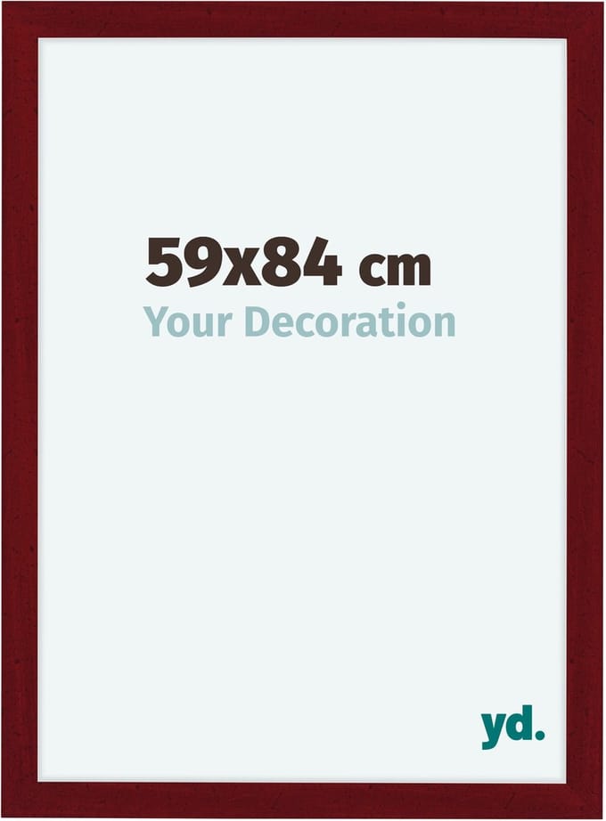 Your Decoration - Fotolijst 59x84 cm - MDF - Wijnrood Geveegd - Como