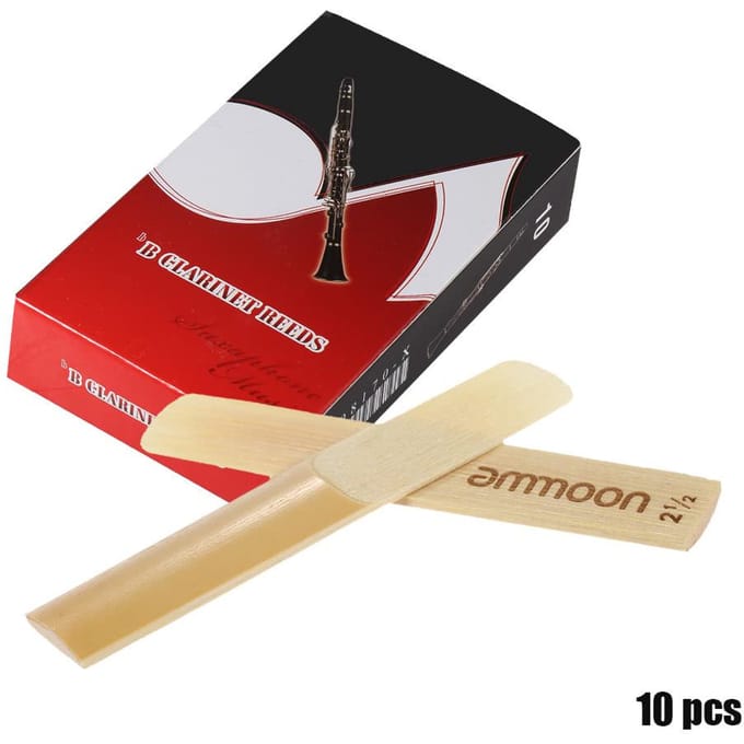 ammoon 10-pack stuks sterkte 2,5 bamboerieten voor Bb-klarinetaccessoires black