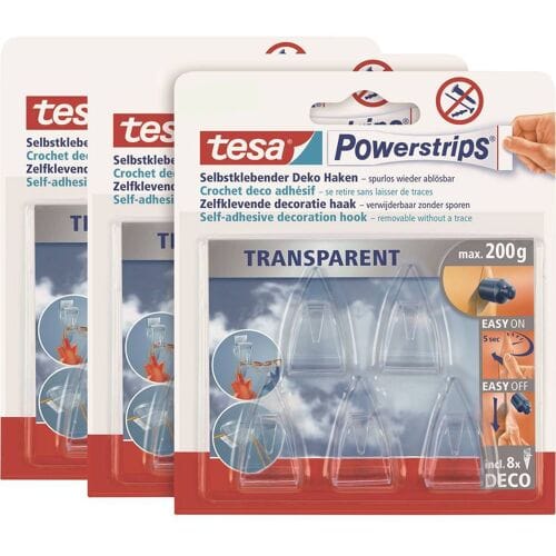 tesa POWERSTRIPS® Kleefhaak Small Transparant Inhoud: 15 stuk(s)