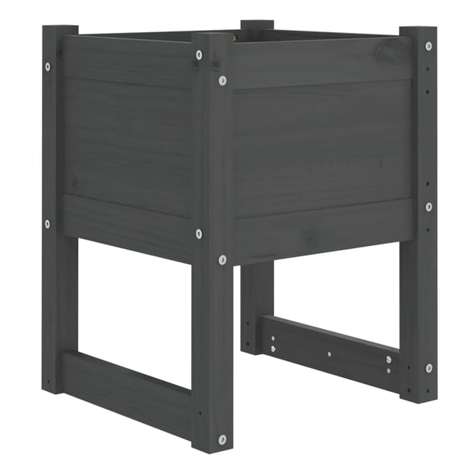 vidaXL - Plantenbak - 40x40x52,5 - cm - massief - grenenhout - grijs