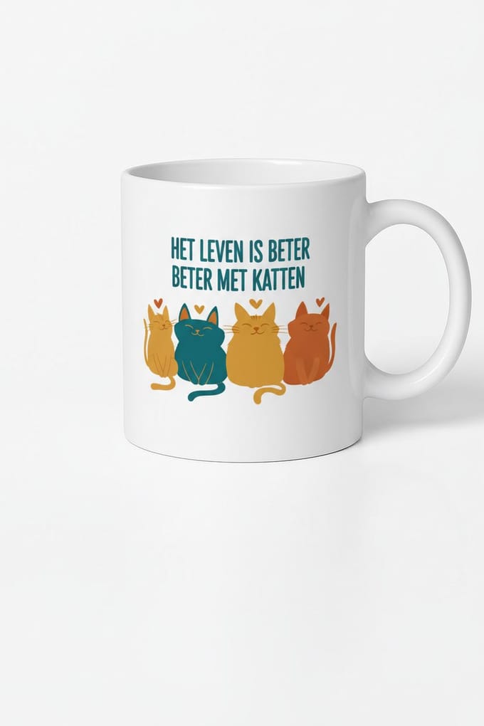 Het Leven Is Beter Met Katten Mok - Koffiemok Cadeau Idee