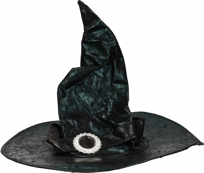 Zwarte heksenhoed met gesp voor dames - Halloween/horror