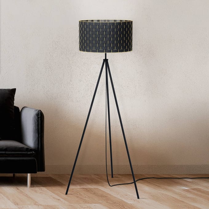 EGLO MARASALES Staande lampen, zwart, geelkoper