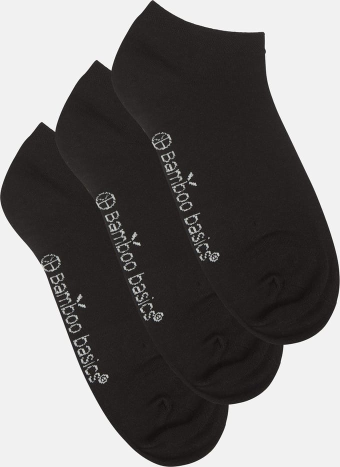 Bamboo Basics Sneakersokken Dani - 3-pack - Maat 41-46 - Bamboe Zwarte Sokken - Onzichtbare Sokken