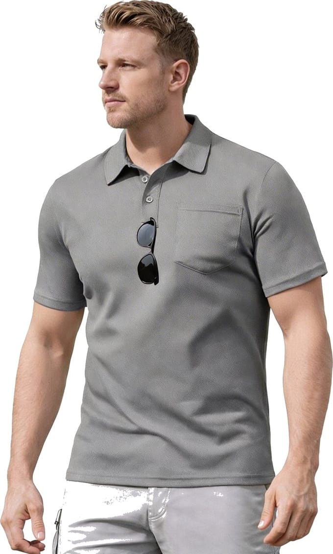 Modern Poloshirt - Lichte Stretch - Polo Heren - Grijs