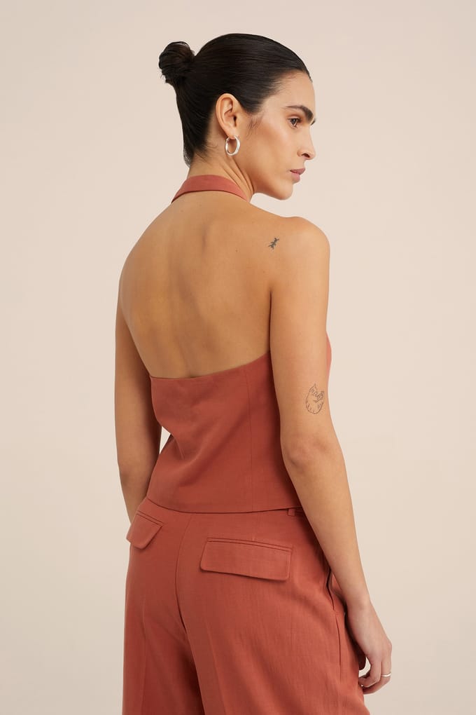 We Fashion Waistcoat Rust Brown Maat: 44 | Gilets Outlet | Dames | Bruin