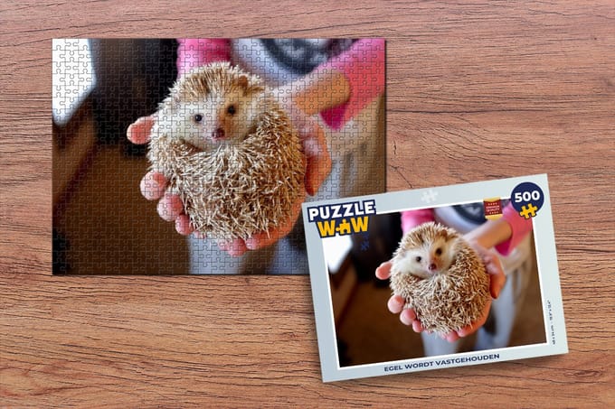 Puzzel Egel wordt vastgehouden - Legpuzzel - Puzzel 500 stukjes