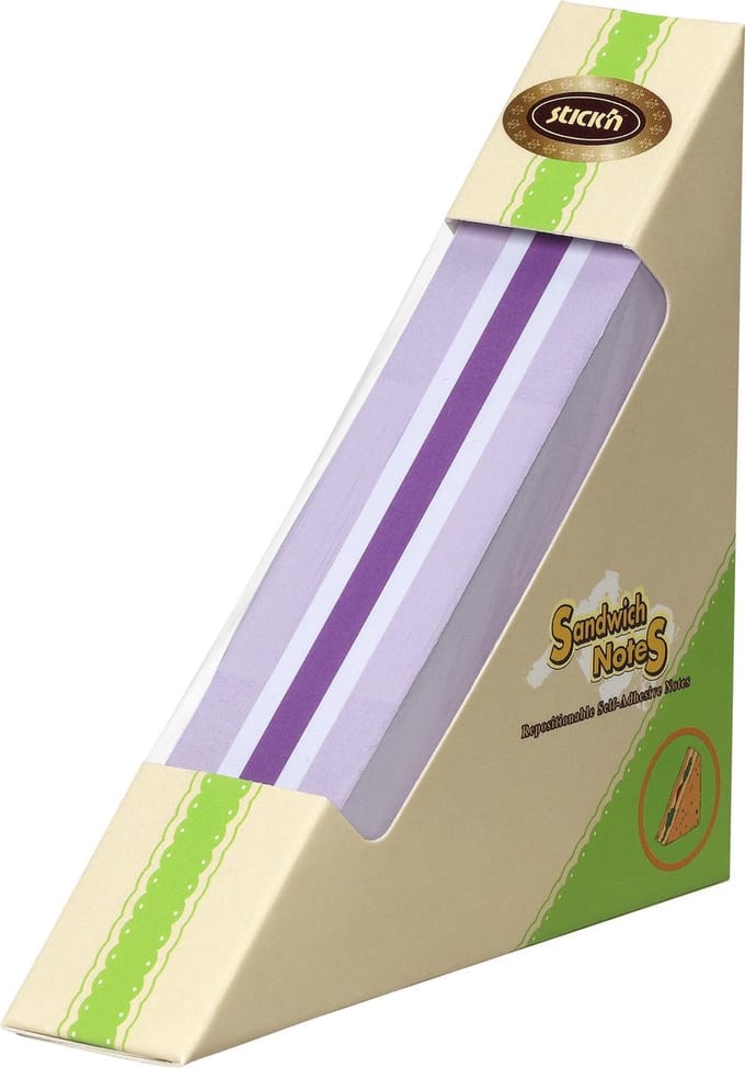 Stick'n Memoblok Kubus - Sandwich - 99x99mm - Neon - Pastel - Paars - Wit - 250 Sticky Notes