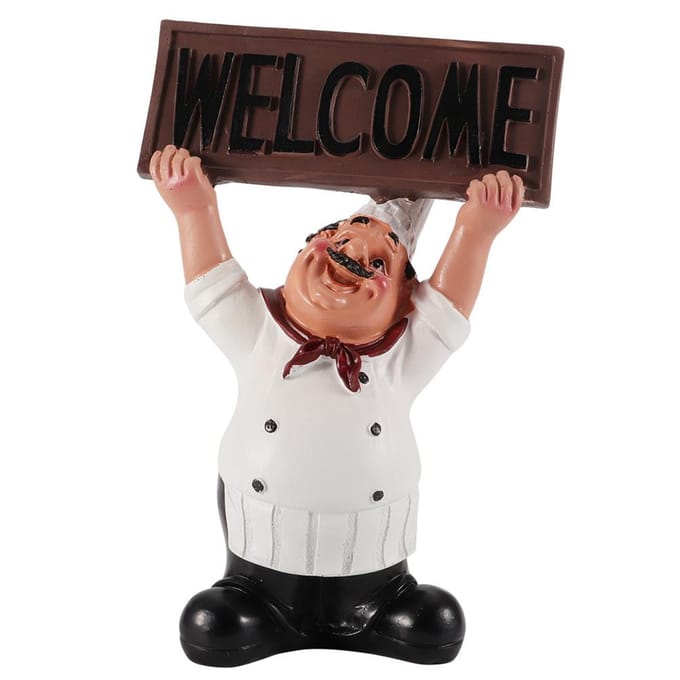 Hars Chef Figuren Ornament Beeld Model Ambachten Decor Bar Koffie Shop  (#2) white