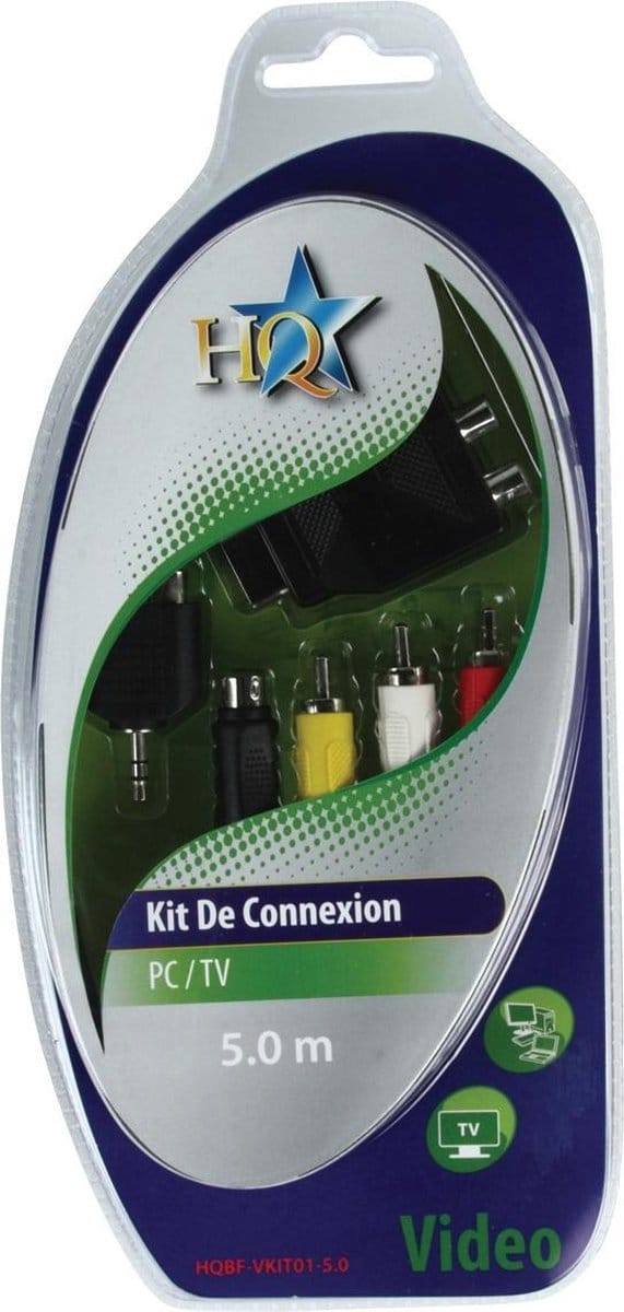 HQ - HQBF-VKIT01-5 - kabeladapter / verloopstukje - PC TV - 5 meter - Zwart