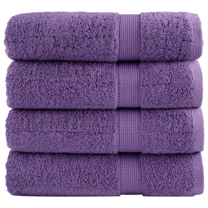 vidaXL - Badhanddoeken - SOLUND - 4 - st - 600 - g/m² - 70x140 - cm - paars