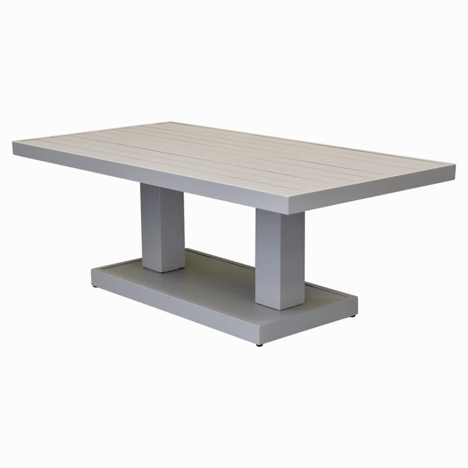 Saigon dining tuintafel aluminium latte in hoogte verstelbaar 136x72xH51/78 cm