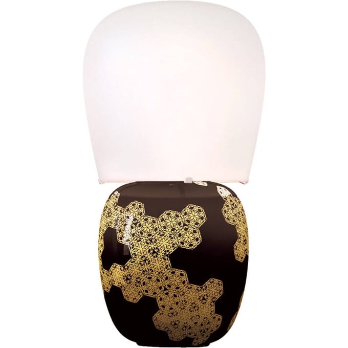 kdln tafellamp Hive, zwart, hoogte 47 cm keramiek/glas