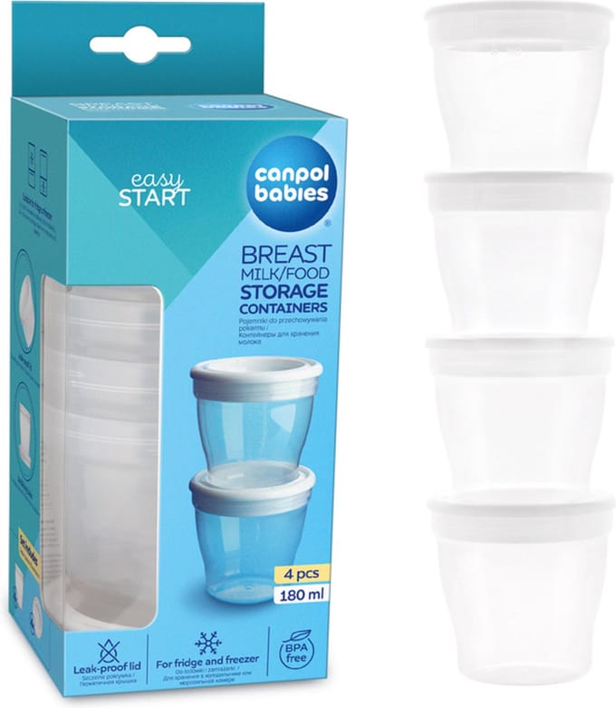 Canpol Babies | Milk and Food Container | Pack of 4 x | 180 ml