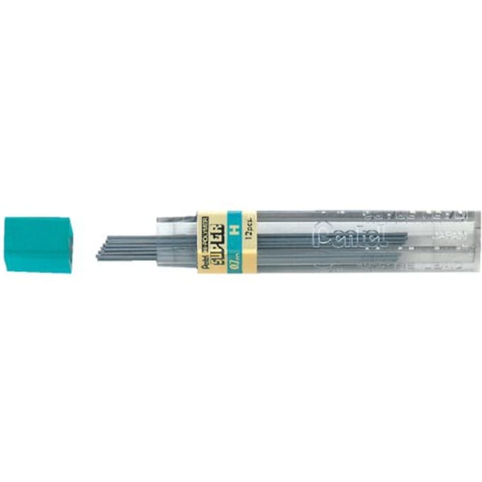 Potloodstift pentel h 0.7mm zwart koker Stuks