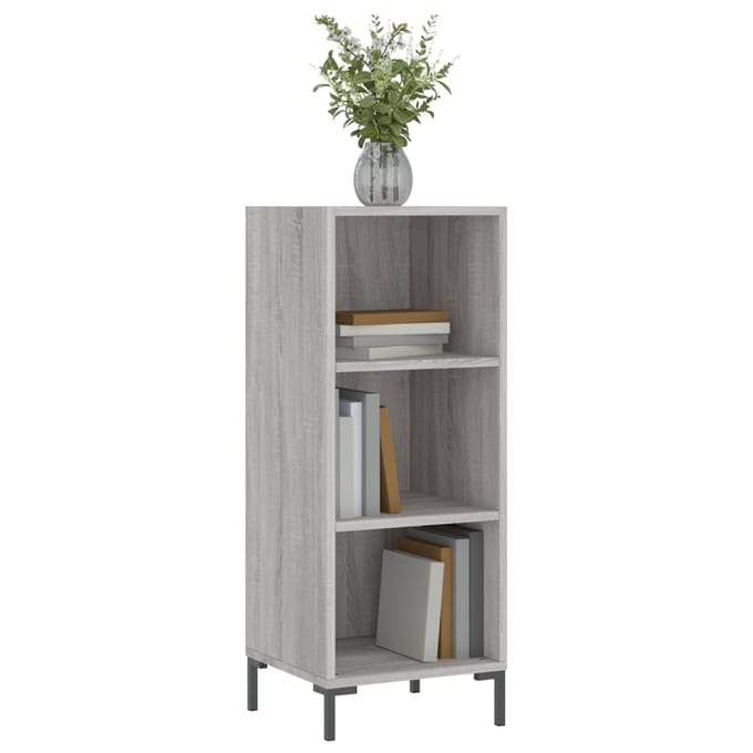 vidaXL - Dressoir - 34,5x32,5x90 - cm - bewerkt - hout - grijs - sonoma - eikenkleurig
