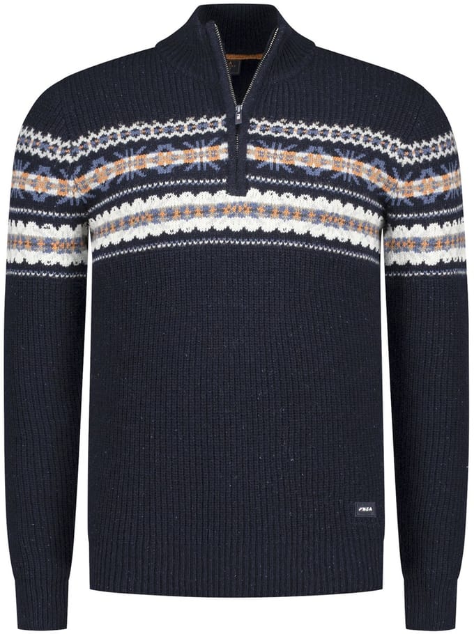 Trui New Zealand navy geprint normale fit