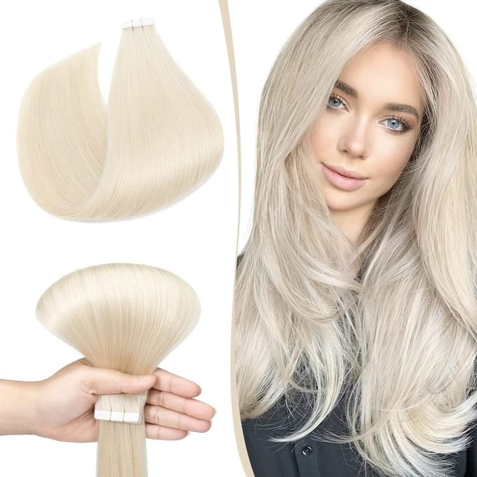 Haarverlängerung Tape Extensions 50.8cm - 100% Remy Echthaar - Glatt - Eenvoudig aan te brengen - ShopVlot