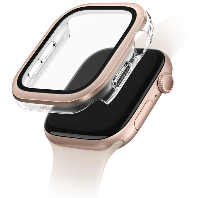 UNIQ Voute Tempered Glass Case for Apple Watch 10 46mm - Rose Gold