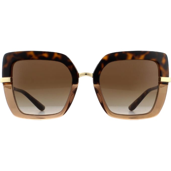 Dolce & Gabbana Zonnebril DG4373 325613 Top Havana On Transparent Bruin Bruin Verloop