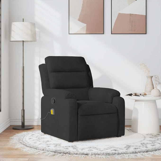 vidaXL - Massagestoel - verstelbaar - fluweel - zwart