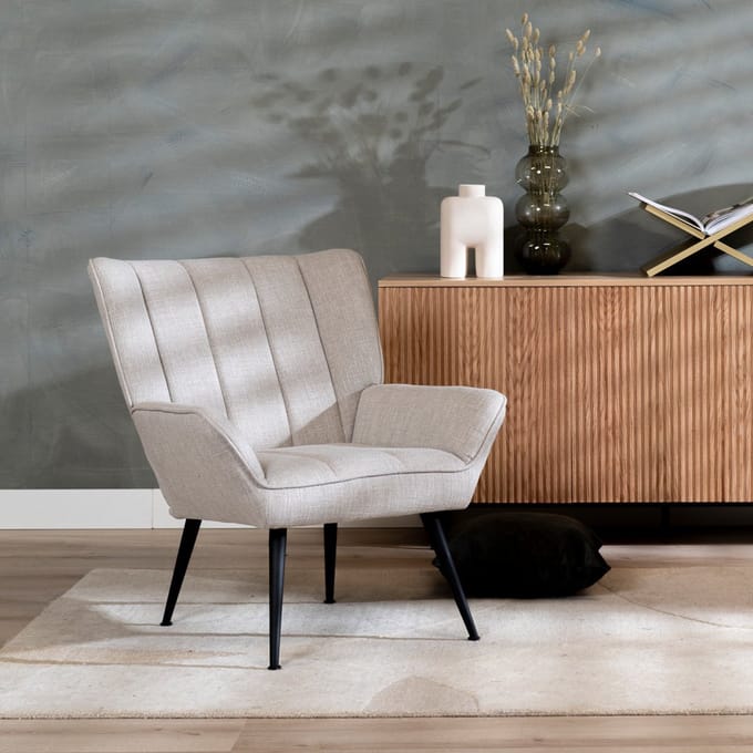 Bronx71® Fauteuil City linnen taupe