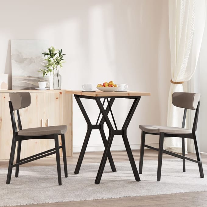 vidaXL - Eettafel - Y-frame - 80x50x75,5 - cm - massief - grenenhout - en - staal