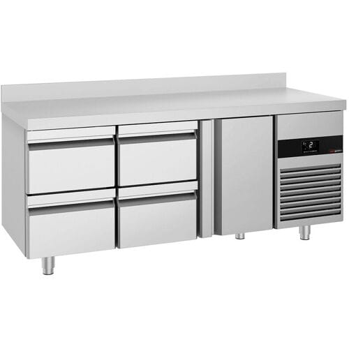 GGM Gastro Kühltisch PREMIUM - 1865x700mm - mit 1 Tür - 4 Schubladen - mit Aufkantung