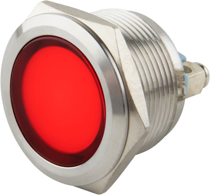 Led indicator | ø 22 mm. | 6-24 Volt DC/AC | Rode uitvoering