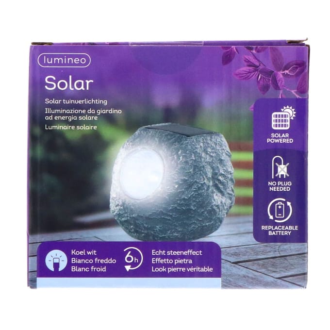 Solar Lamp - Polyresin - Steen Design - LED Verlichting