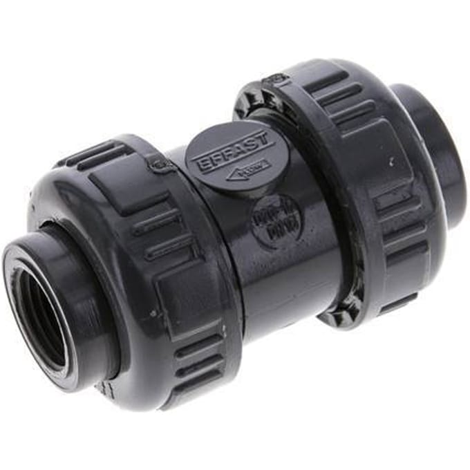 PVC Terugslagklep Rp 1/2'' 0.012-16bar (0.17-232psi)