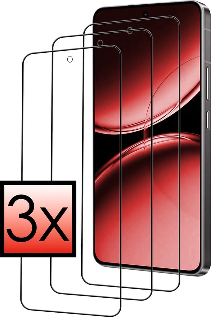 Screenprotector Geschikt voor Oneplus Nord 4 Screenprotector Tempered Glass Gehard Glas Full Cover - 3 PACK