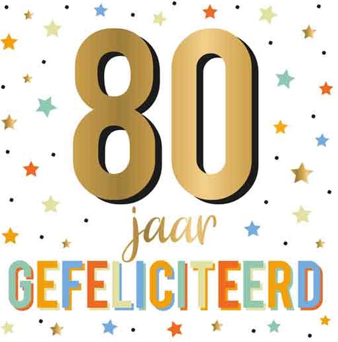 Verjaardagskaart - Daisy - 80 jaar gefeliciteerd - XL Formaat - Per Stuk