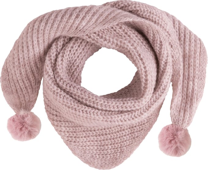 Baby's Only Driehoek sjaal met Pompon Cool - Oud Roze - 3-8 jaar - 100% acryl - GOTS