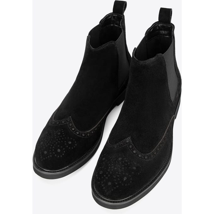 Wittchen Heren Chelsea Boots in Zwart Suède Leer