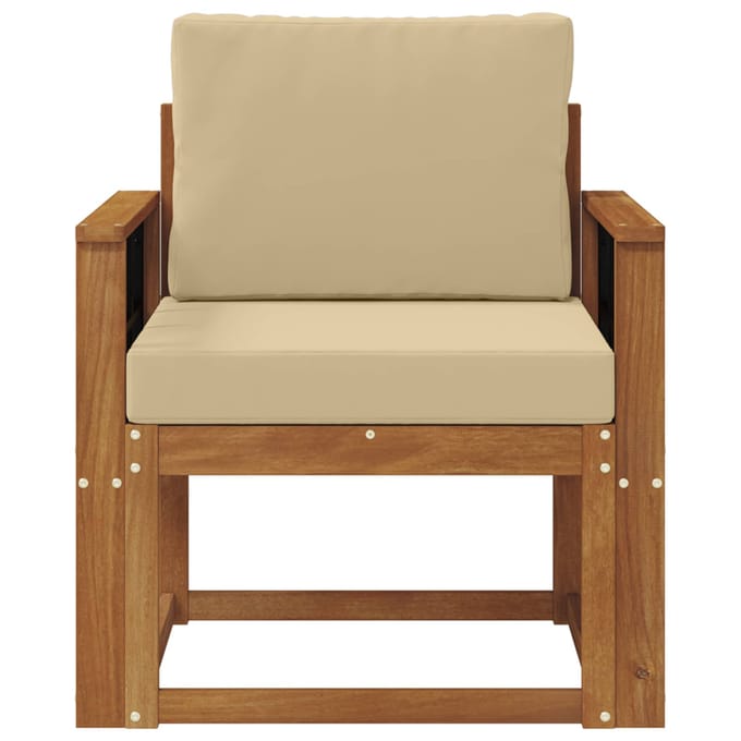 vidaXL - Buitensofa - Massief - Acacia - Hout - en - Polyester - Naturel