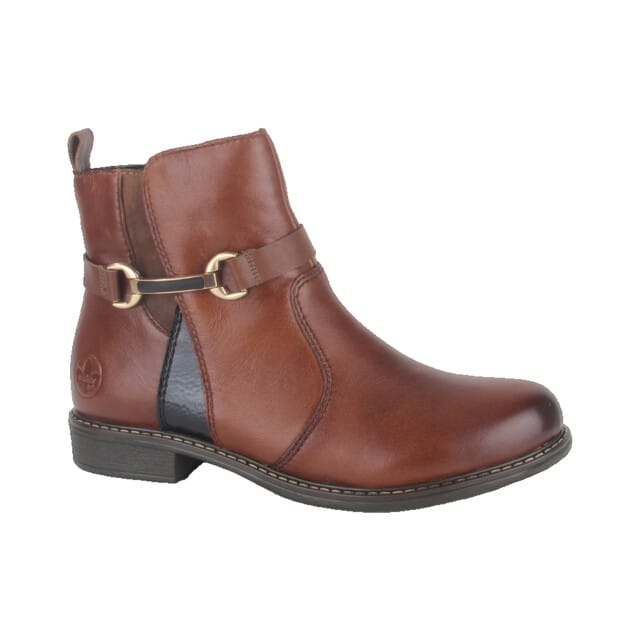 Rieker art. 74856-22 bruine leren enkellaars dames