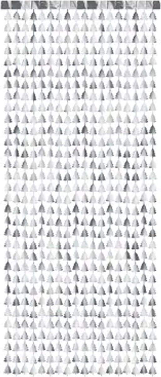 Partydeco - Deurgordijnen Kerstbomen - Zilver