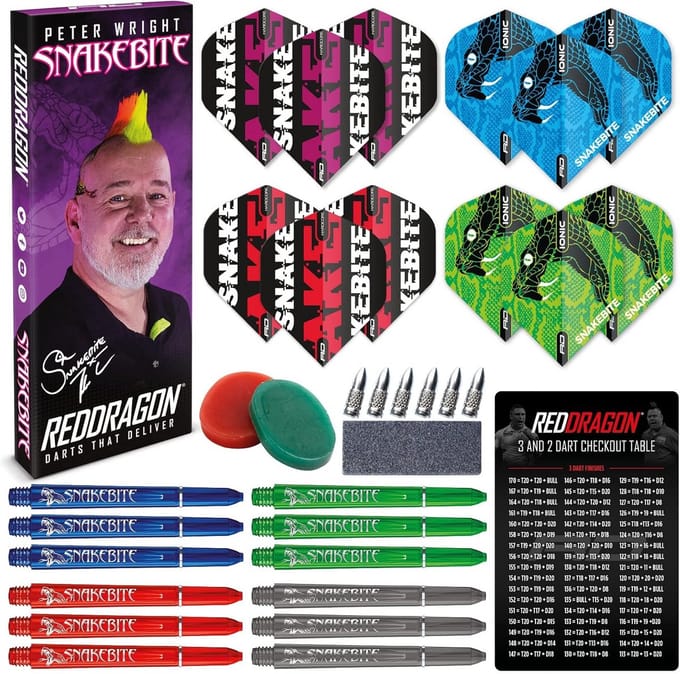 Dart Accessoires Set - Dart Onderdelen - Darten - Meer dan 30 Delen - 17.5 cm - Diverse Kleuren