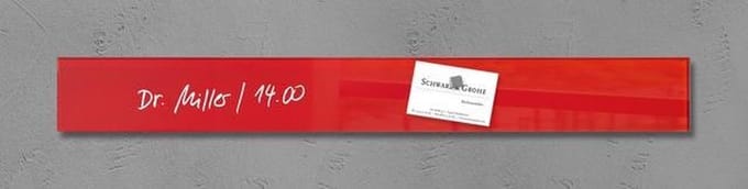 Sigel glasmagneetbord - Artverum - 6.5x55cm - rood - SI-GL139